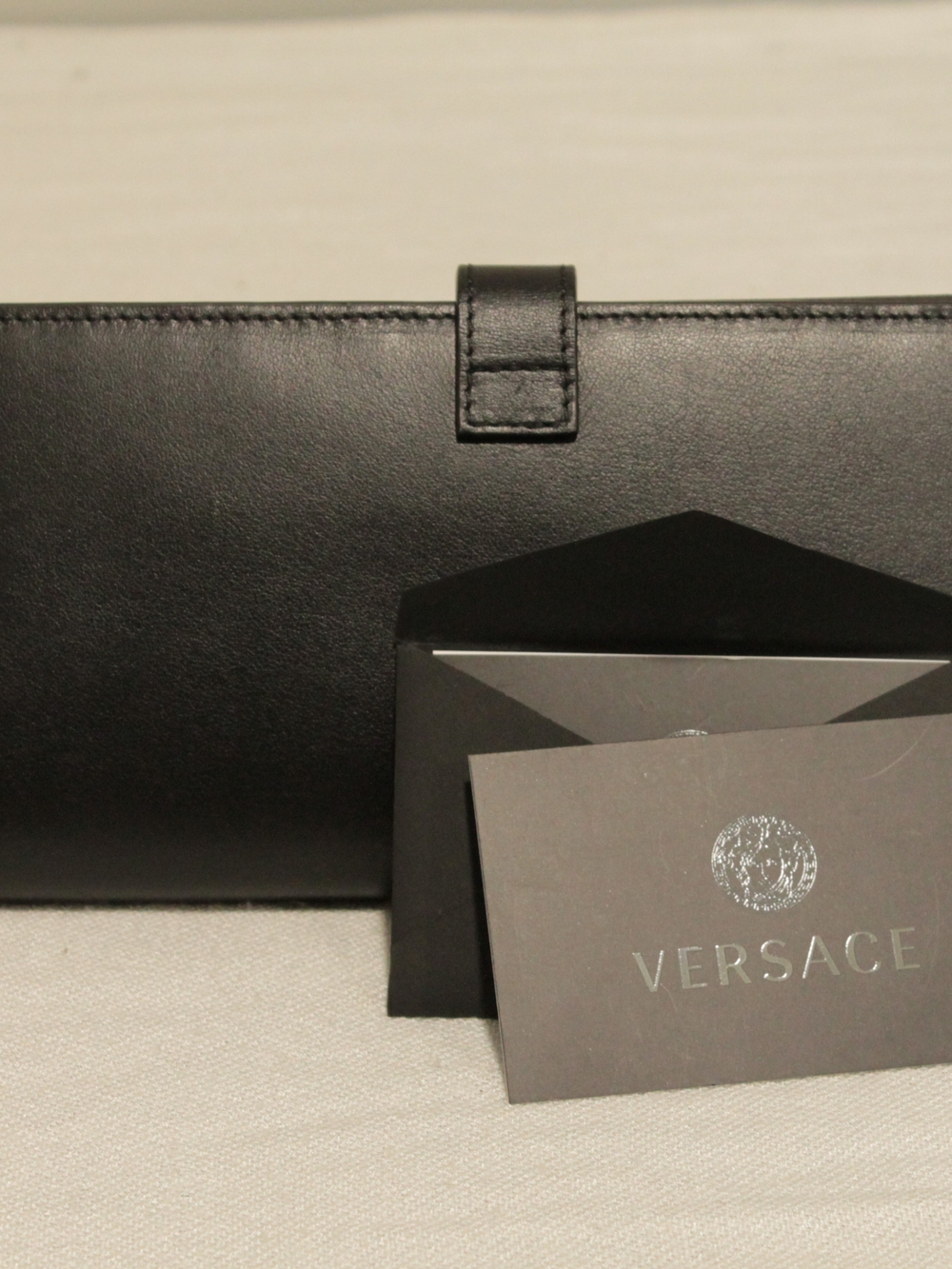 Versace Black Leather Wallet with Authenticity Card
